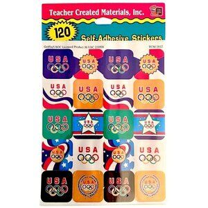 Vintage Y2K Griffin USA Olympic Peel & Stick Stickers 120 Count NEW SEALED